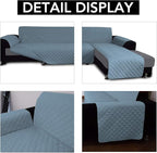 Easy-Going L Shape Sofa Slipcover Sectional Couch Cover - Reversible Chaise Lounge Furniture Protector for Pets, Kids, Children, Dog, Cat (X-Large, Light Blue/Light Blue)