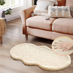 ORINOVA Light Brown Beige Plush Faux Rabbit Shaggy Fur Area Rugs for Living Room Washable Fuzzy Rug Runner Small 2x4 Nursery Rug