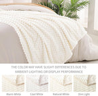 Exclusivo Mezcla Fleece Twin Blanket for Bed, Extra Large Fuzzy Ivory Bed Blankets, Soft Cozy Plush Sofa Throws for All Seasons, 90x66 Inches
