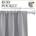 NICETOWN Sidelight Curtains for Front Door - Home Decoration Thermal Insulated Rod Pocket Blackout Blinds & Drapes for Small Windows (Silver Grey, 2 Panels, W34 x L72 -Inch)
