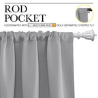 NICETOWN Kitchen Window Curtains 63 Long - Home Decoration Thermal Insulated Rod Pocket Blackout Blinds & Drapes for Small Windows (Silver Grey, 2 Panels, W34 x L63 -Inch)