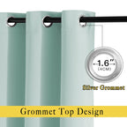 NICETOWN Room Darkening Curtains for Bedroom, Window Treatment Thermal Insulated Solid Grommet Window Treatments Sound Reducing for Living Room, Aqua Blue, Set of 2, W52 x L90