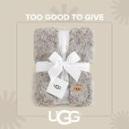 UGG Adalee Faux Fur Throw Blanket for Couch, Cozy Fuzzy Blanket for Chair or Bed, Easy Care Reversible Fluffy Throw, Luxury Home Decor, 50-inch x 70-inch, Seal Grey