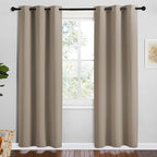 NICETOWN Taupe Room Darkening Curtains for Kitchen, Set of 2, 42 inches Wide by 78 inches Long, Window Treatment Thermal Insulated Solid Grommet Room Darkening Curtains/Drapes for Bedroom