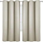 LEMOMO Light Beige Thermal Blackout Curtains/42 x 72 Inch/Set of 2 Panels Room Darkening Curtains for Bedroom