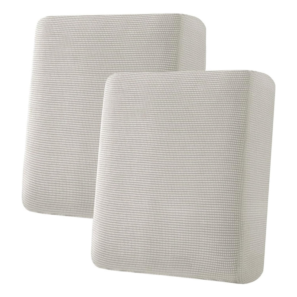 H.VERSAILTEX Super Stretch Individual Seat Cushion Covers Sofa Covers Couch Cushion Covers Slipcover Sets Thick Jacquard Textured Twill Fabric (2 Piece Medium Sofa Cushion Covers, Island Fossi)