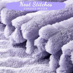 Buryeah 24 Pcs Flannel Throw Blanket Bulk 50 x 60 in Sleepover Blanket Outdoor Wedding Throw Lightweight, Oeko-tex Standard 100 Certified for Sofa Homeless Gifts (Light Purple)