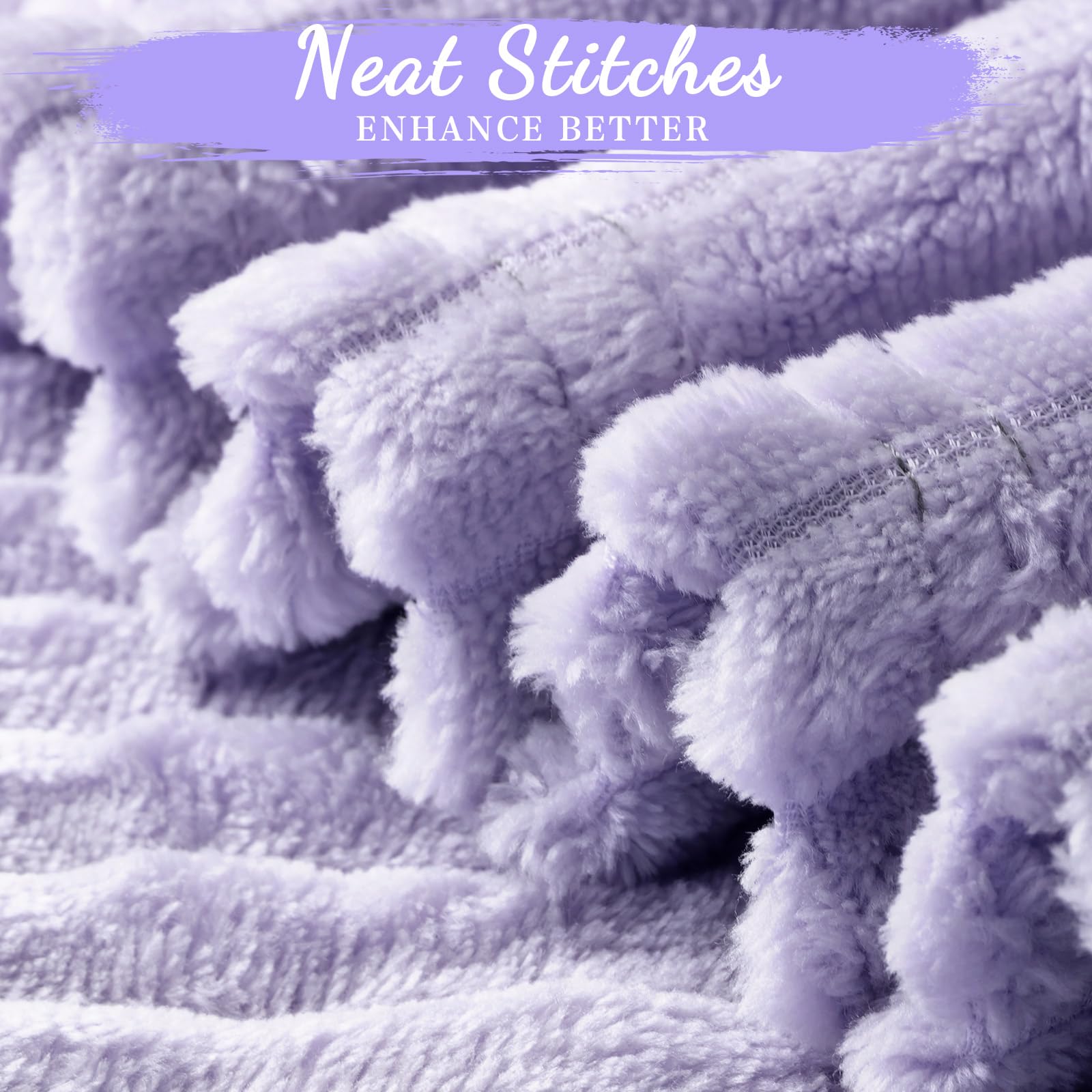 Buryeah 24 Pcs Flannel Throw Blanket Bulk 50 x 60 in Sleepover Blanket Outdoor Wedding Throw Lightweight, Oeko-tex Standard 100 Certified for Sofa Homeless Gifts (Light Purple)