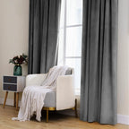 MIULEE Grey Velvet Curtains 52x84 inches 2 Panels Luxury Blackout Curtains