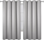 LEMOMO Light Grey Blackout Curtains 52 x 63 Inch Length/Set of 2 Curtain Panels/Thermal Insulated Room Darkening Blackout Curtains for Bedroom
