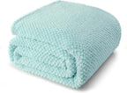 Whale Flotilla Extra Large Fuzzy Fleece Throw Blanket for Couch, 50x70 Inch Fluffy Warm Soft Jacquard Blankets for All Season, Lightweight and Cozy, Light Blue