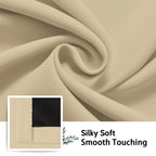 SimpleHome Beige 100% Blackout Curtains Room Darkening Living Room 63 Inch
