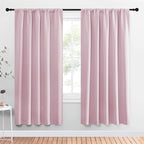 NICETOWN Blackout Curtains for Girls Room - Nursery Essential Thermal Insulated Solid Rod Pocket Top Blackout Drapes (Lavender Pink, 1 Pair, 52 x 72 Inch)