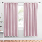 NICETOWN Blackout Curtains for Girls Room - Nursery Essential Thermal Insulated Solid Rod Pocket Top Blackout Drapes (Lavender Pink, 1 Pair, 52 x 72 Inch)