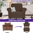 ZNSAYOTX Chair Cover with Arms (30"-47"), New Striped Sofa Chair Covers for Living Room, Dogs Pet Friendly Anti-Slip Chair Protector Spandex Armchair Slipcovers (Coffee, Chair)