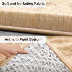 TWINNIS Super Soft Shaggy Rugs Fluffy Carpets, 5x8 Feet, Indoor Modern Plush Area Rugs for Living Room Bedroom Kids Room Nursery Home Decor, Upgrade Anti-Skid Rectangular Fuzzy Rug, Beige Brown