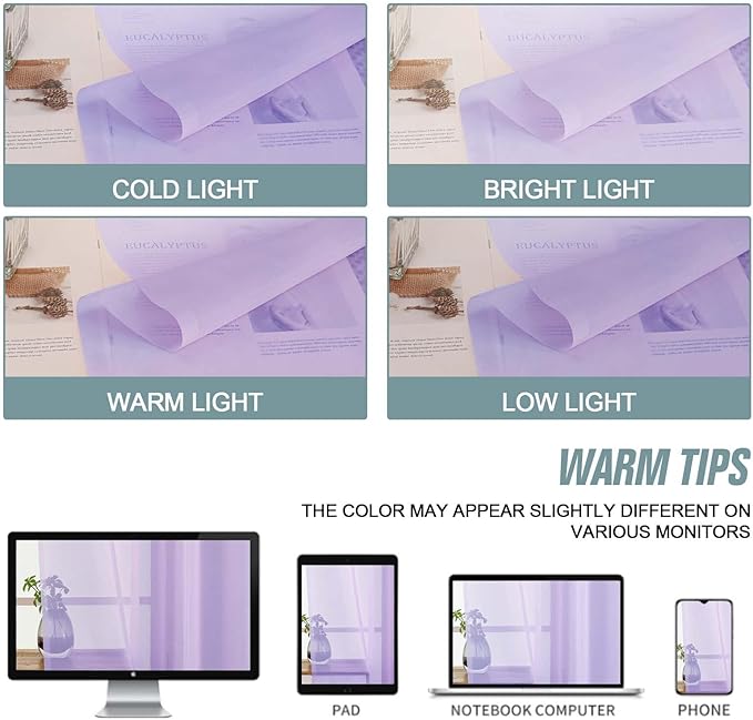 Small Sheer Curtains Tier 24 Inches Length 2 Pieces, Light Filtering Cafe Curtains for Living Room Bathroom, Modern Window Treatments Dual Rod Pocket Panels, Lavender, 2X42Wx24L Inches