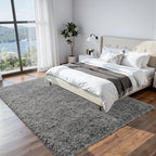 8x10 Fluffy Shag Area Rugs for Living Room Bedroom: Soft Carpet Light Gray