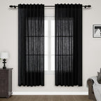 Nanspring Mist Sage Linen Curtains Semi Sheer 96 Inches Long 2 Panels Set for Living Room Back Tab Rod Pocket Light Filtering Drape for Bedroom Modern Farmhouse Coastal Decor Protect Privacy 52x96 — 기타