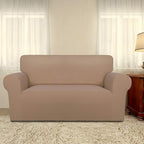 PureFit Super Stretch Sofa Slipcover – Spandex Non Slip Soft Couch Sofa Cover, Washable Furniture Protector with Non Skid Foam and Elastic Bottom for Kids, Pets （Loveseat, Camel）