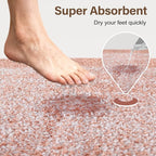 Bathroom Rugs 24x17 Non Slip Washable, Pink Bath Mat for Bathroom Floor Tub, Soft Absorbent Quick Dry Mats for Shower, Bathtub,Home Decor