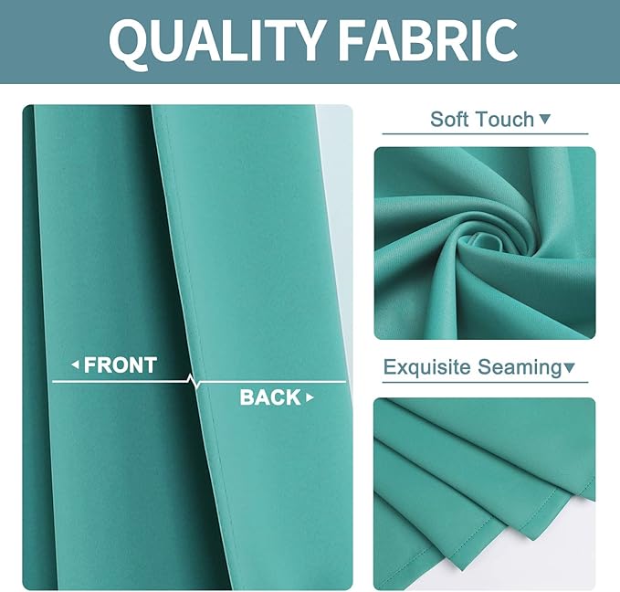 ChrisDowa Blackout Curtains for Bedroom and Living Room 63 Inches Long