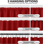 Deconovo Christmas Blackout Curtains, Thermal Insulated, W52 x L45 2 Panels, Back Tab, Machine Washable, Room-Darkening Drapes for Bedroom/Living Room Red