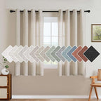 H.VERSAILTEX Elegant Natural Linen Blended Energy Efficient Light Filtering Linen Textured Semi Sheer Curtains/Nickel Grommet Window Treatments Panels/Drapes (Set of 2, Angora, 52" x 54")