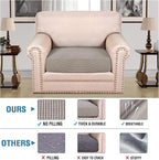 H.VERSAILTEX Super Stretch Individual Seat Cushion Covers Sofa Covers Couch Cushion Covers Slipcover Sets Thick Jacquard Textured Twill Fabric (1 Piece Chair Cushion Cover, Taupe)