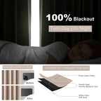 96 inch long blackout window curtains 2 Panels for bedroom 100% Black out Linen texture Curtain Vintage Farmhouse Drapes with Back Tab Rod Pocket Pinch pleated Thermal Insulated Panel for Living Room