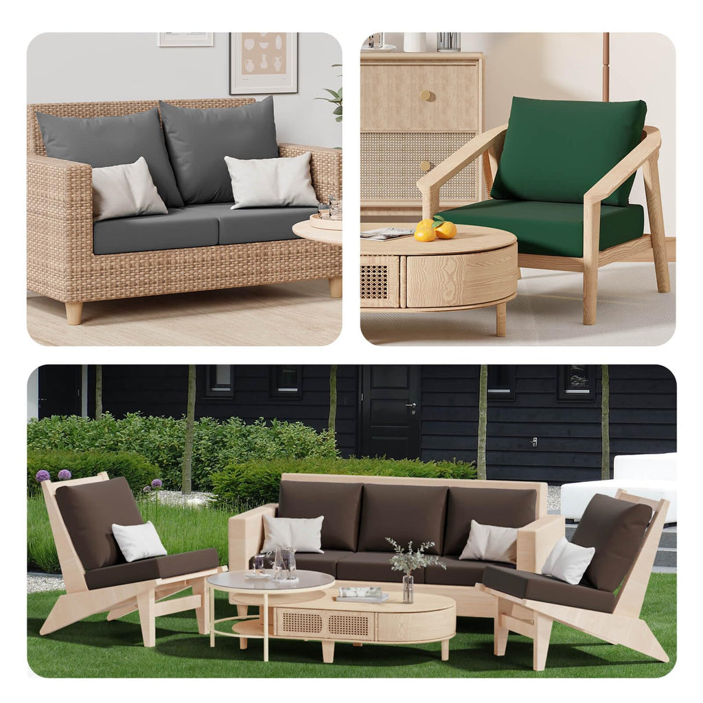 8Pcs Outdoor Cushion Covers, Stretch Patio Furniture Couch Chair Slipcovers