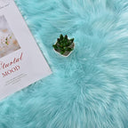 Latepis Light Blue Area Rug 6x9 Faux Fur Teal Rugs for Living Room Washable Shag Fluffy Rugs for Bedroom Dorm Fuzzy Soft Rug Home Decor Rectangle