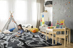 TWINNIS Super Soft Shaggy Rugs Fluffy Carpets, 5x8 Feet, Indoor Modern Plush Area Rugs for Living Room Bedroom Kids Room Nursery Home Decor, Upgrade Anti-Skid Rectangular Fuzzy Rug, Grey Black