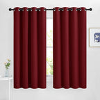 NICETOWN Blackout Curtains 63 inches Long for Bedroom, Grommet Thermal Insulated Window Treatments Sound Reducing Drapes for Christmas Day, W46 x L63, Burgundy Red, 2 Panels