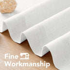 H.VERSAILTEX Elegant Natural Linen Semi Sheer Blended Energy Efficient Light Filtering Curtains/Nickel Grommet Window Treatments Panels/Drapes (Set of 2, Heathered White, 52" x 96")