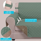 U-NICE HOME Reversible Oversized 28''Chair Covers, Greyish Green/Taupe
