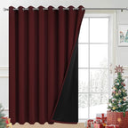 Yakamok Burgundy Red Blackout Patio Door Curtain Panels W100 x L84,1 Panel