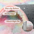 6x9 Ft Large Shag Kids Colorful Rug for Living Room, Ultra Soft Fluffy Furry Area Rugs for Nursery Bedroom Indoor Floor, Girls Aesthetic Carpet Home Decor (Rainbow)