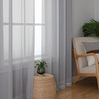 OWENIE Light Grey Sheer Curtains 78 inches Long 2 Panels Set for Bedroom Living Room, Soft Solid Living Room Sheer Curtain, Rod Pocket Light Filtering Farmhouse Curtains, 2 Pcs Each 42“ W x 78" L