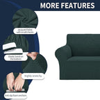 Cupuamon 2026 New Stretch Oversized Sofa Slipcovers Couch Sofa Cover for 4 Seater Furniture Protector Covers with Elastic Bottom Jacquard Fabric Small Checks for Pets, Kids - Hunter
