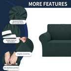 Cupuamon 2026 New Stretch Loveseat Sofa Slipcovers Couch Cover for 2 Cushion Furniture Protector Sofa Covers with Elastic Bottom Jacquard Fabric Small Checks for Pets, Kids - Hunter