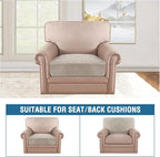 H.VERSAILTEX Velvet Stretch Couch Cushion Cover Plush Cushion Slipcover for Chair Cushion Furniture Protector Seat Cushion Sofa Cover (1 Piece Armchair Cushion Covers, Oatmeal)