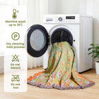 MSGKV Boho Throw Blanket 60"x80" Summer Cotton Butterfly Floral Blanket