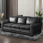Leather Look Couch Cushion Covers Sofa Seat Slipcovers Sets Couches Furniture Protector for Sectional Armchair Loveseat Pets Kids Stretch Spandex Fabric (3 Cushion Sofa, Dark Grey)
