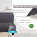 U-NICE HOME Futon Sofa Covers 68''Armless Couch Cover, Dark Grey/Light Grey