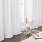 Nanspring White Linen Curtains for Living Room 84 inches Long 2 Panels Set Pure White Semi Sheer Curtains Back Tab Rod Pocket Modern Farmhouse Decor Elegant Curtains 34 X 84,2 Panels