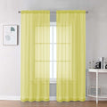 Chyhomenyc Sheer Lemon Curtains 90 inches Long 2 Panels, Light Filtering Soft Airy Solid Elegant Voile Window Treatment Drapes for Bedroom Living Room, 42Wx90L Inches