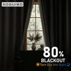 Boho 80% Blackout Curtains with Gray Liner 84 Inches Long 2 Panels Set, Beige Linen Blend Drapes with Tassels and Cotton Embroidered for Living Room Bedroom