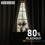 XOGUIBO 80% Boho Blackout Curtains 84 Inch Linen Blend Drapes 2 Panels