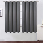 LEMOMO Frost Grey Blackout Curtains 66 x 63 Inch Length/Set of 2 Curtain Panels/Thermal Insulated Room Darkening Blackout Curtains for Bedroom